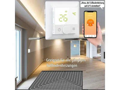 revolt WLAN-Fußbodenheizungs-Thermostat mit Sprachsteuerung
