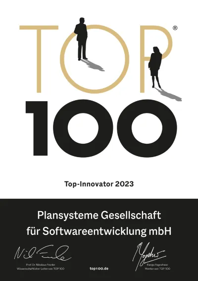 Plansysteme erhält das TOP 100-Siegel 2023