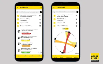 Mit Gelbe Liste Pharmindex App ab sofort Interaktionsprüfungen möglich
