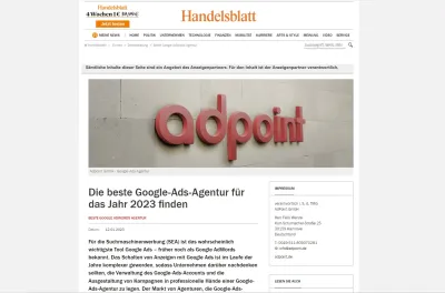 Das Handelsblatt über Google Ads und die Bedeutung einer Adwords Agentur für Unternehmen