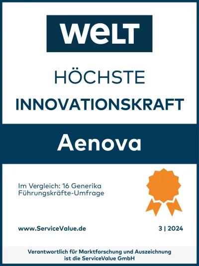 Aenova erhält Auszeichnung "Höchste Innovationskraft"