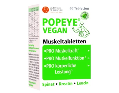Popeye vegan Muskeltabletten für vegane Sportler