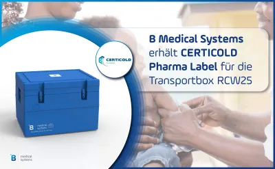 B Medical Systems erhält das CERTICOLD Pharma Label für die Transportbox RCW25