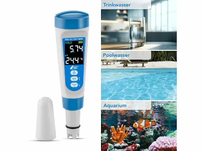 AGT Digitales 4in1-Wasserqualitäts-Messgerät, LCD-Display, IP55