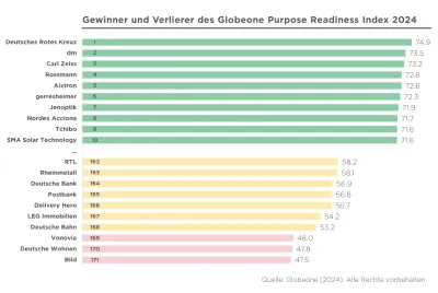 Purpose Readiness Index: DRK, dm und Carl Zeiss Meditec vorne