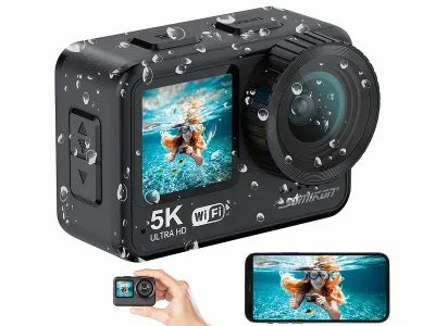 Somikon Mini-Actioncam DV-955.WiFi mit 5K-Auflösung