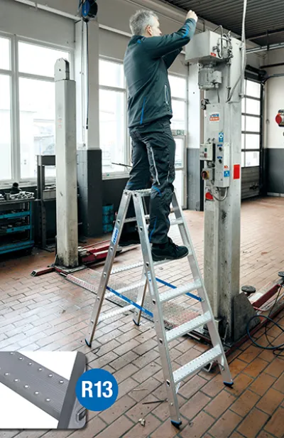 Steigtechnik mit besonderer Rutschhemmung