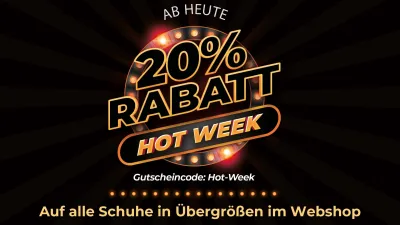 "Hot Week" bei schuhplus - 20% auf Schuhe in Übergrößen