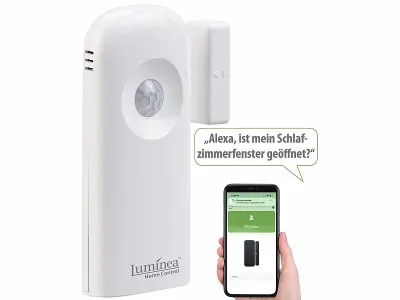 Luminea Home Control Smarter 2in1-WLAN-Tür-/Fenstersensor