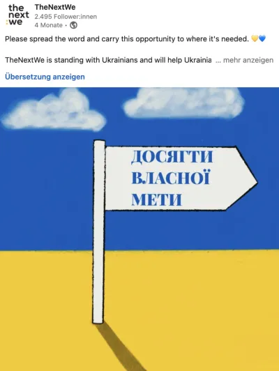 "Help Ukraine": TheNextWe bietet Geflüchteten kostenloses Mindset-Coaching