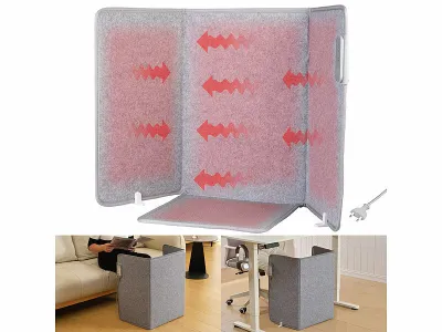 Sichler Haushaltsgeräte Faltbares 2in1-Infrarot-Heizpanel mit Fußmatte