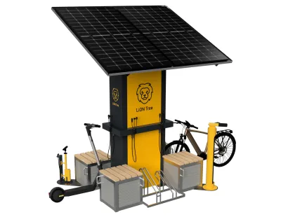 ONgineer revolutioniert die Mikromobilität: LiON Tree - autarke Ladestation für E-Bikes und Scooter