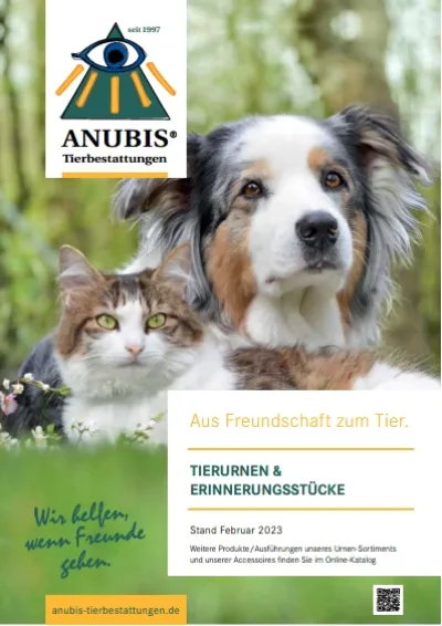 Neuer Urnenkatalog von ANUBIS-Tierbestattungen