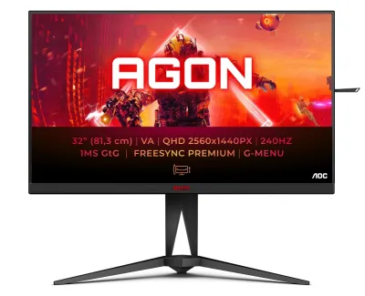 AGON by AOC bringt 80 cm (32") Gaming-Monitor AG325QZN/EU mit 240 Hz, bis zu 1 ms GtG und HDR auf den Markt