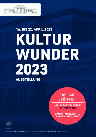 "Das Kulturwunder" 2023 vom 16. bis 22.April 2023 im "Bildungs- und Kulturzentrum Peter Edel" in Berlin
