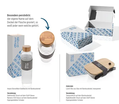 Empfehlung von MrDISC: Bedruckbare Mehrwegflasche und Lunchbox in frei kombinierbarer Box