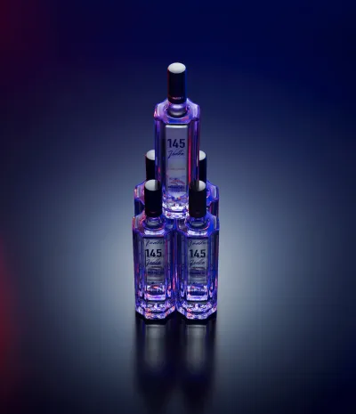 Red Dot Design Award für Vodka-Newcomer: 145 Vodka überzeugt mit stapelbarem Flaschendesign