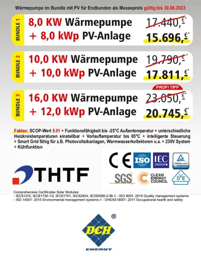 DCH Energy - Wärmepumpe und passende Photovoltaik im Paket zu bisher unerreichtem Preis-Leistungs-Verhältnis