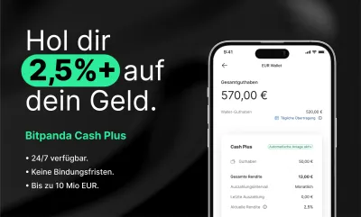 Bitpanda präsentiert "Cash Plus": Revolution des Sparens mit hohen Renditen und 24/7 Verfügbarkeit in EUR, GBP und USD