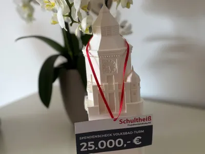 Schultheiß Projektentwicklung AG unterstützt Wiederaufbau des Nürnberger Volksbad-Turms mit 25.000 EUR