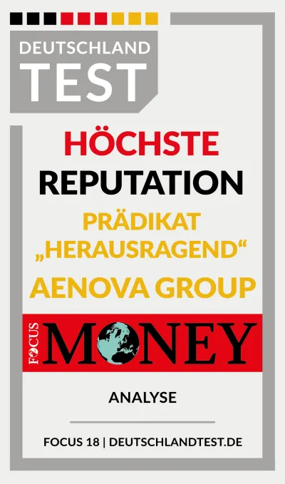 Aenova erhält Prädikat "Höchste Reputation" im Focus Money Test