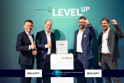 Balluff erhält Bosch Global Supplier Award für Spitzenleistung