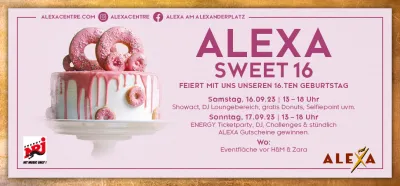 Das ALEXA feiert am Wochenende den 16. Geburtstag