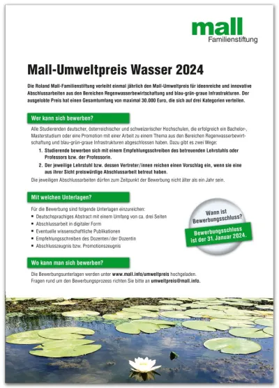 Mall-Umweltpreis Wasser geht in die nächste Runde