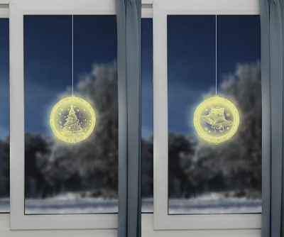 Lunartec Weihnachtliches Fenster-Licht mit Glocken- oder Tannenbaum-Motiv